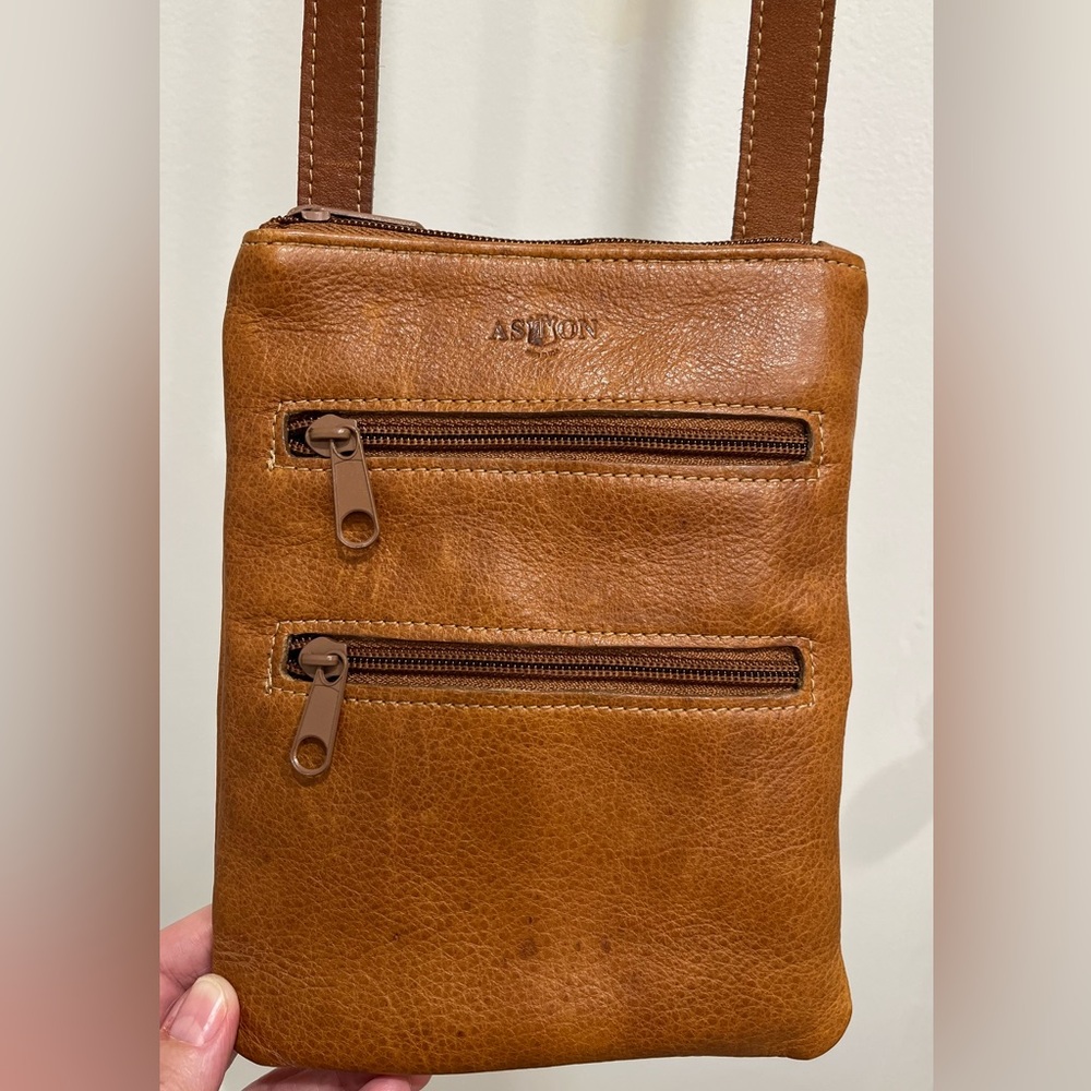 Aston Made in USA🇺🇸Leather Cognac Bag - Picture 4 of 14